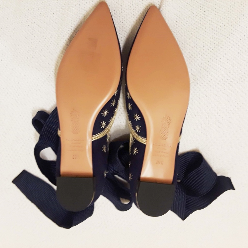 SOLD! Aquazzura Bliss Embellished Suede Flats - Picture 6 of 8
